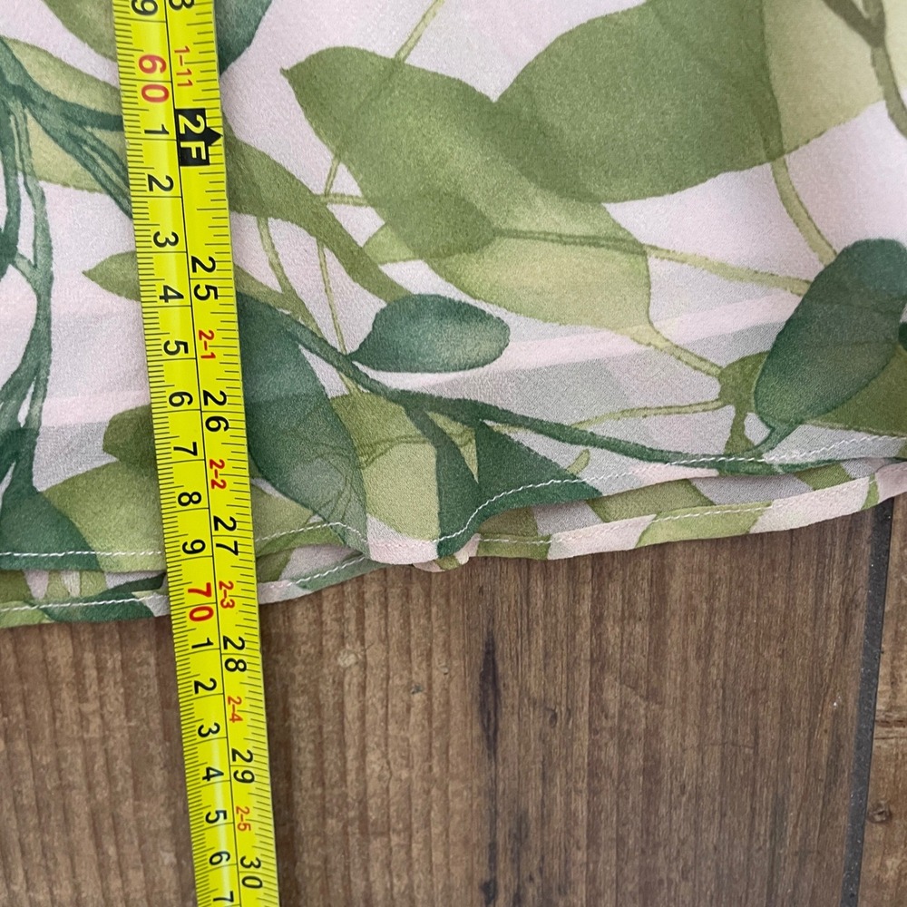 Ann Taylor Silk Floral Midi Skirt Womens 6 Pink Green Fairycore Cottagecore VTG - Picture 7 of 8